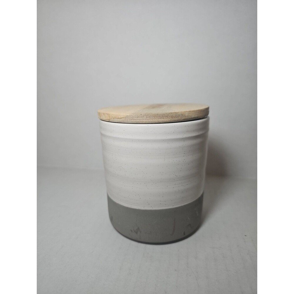 Bee & Willow Half-glazed Ceramic  Stoneware Storage Canister with Airtight Lid